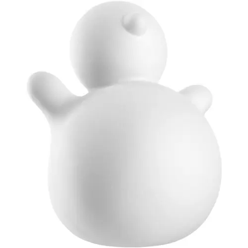 Pour vivre le jardin autrement:Bonhomme de neige en céramique blanche Leonardo Pablito - Ø 4,6 x H 6 cm