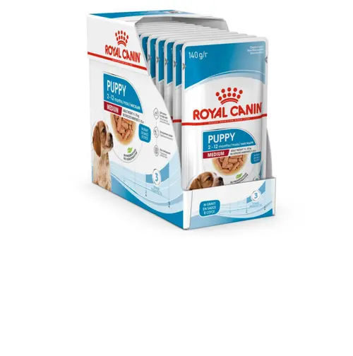 Déco pour le jardin：Pâtées pour chiot de taille moyenne Royal Canin Medium Puppy - 10 x 140 g