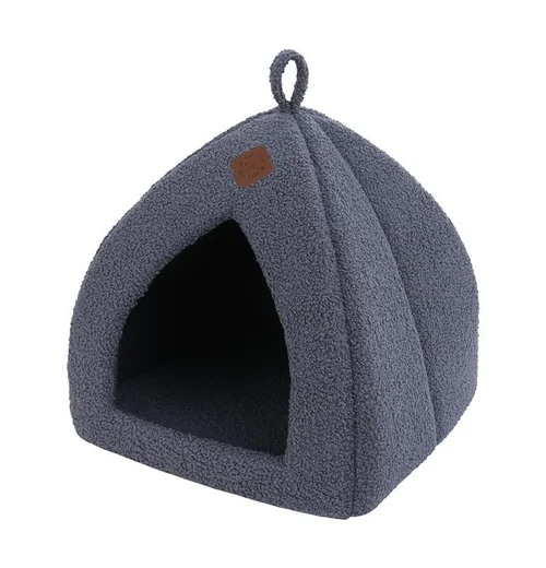 Pour tous vos projets extérieurs:Igloo pour chat gris Wouapy Teddy petit modèle - 35 x 35 x 38 cm