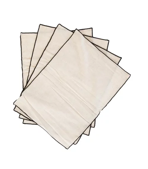 Jardin et nature:Lot de 4 sets de table coloris beige en coton - 35 x 50 cm