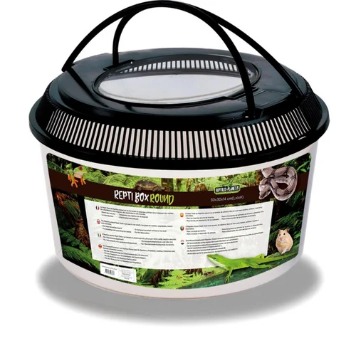 Utile au jardin：Terrarium en plastique coloris noir Reptile Planet Repti Box Round - 30 x 19 cm
