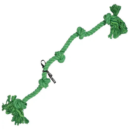 Pour embellir vos extérieurs：Jouet pour chien coloris vert en corde 5 nœuds XXXXXL Duvoplus Floss - 130 x 14 x 12 cm