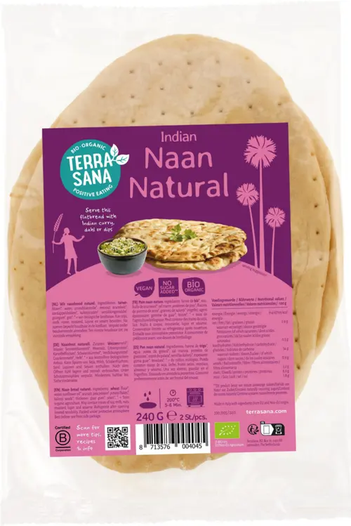 Idée simple:Pains naan nature bio Terra Sana – 2 x 120 g