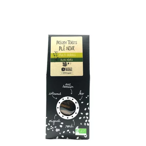 Univers extérieur：Breizh Toast blé noir olive bio. La boîte de 125 g