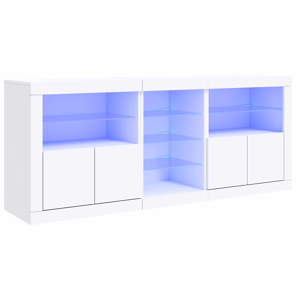 Buffet avec lumières LED blanc 162 × 37 × 67 cm vidaXL