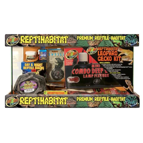 Jardin en pratique:Kit terrarium complet pour gecko coloris noir Zoomed Reptihab – 51 x 25 x 30 cm