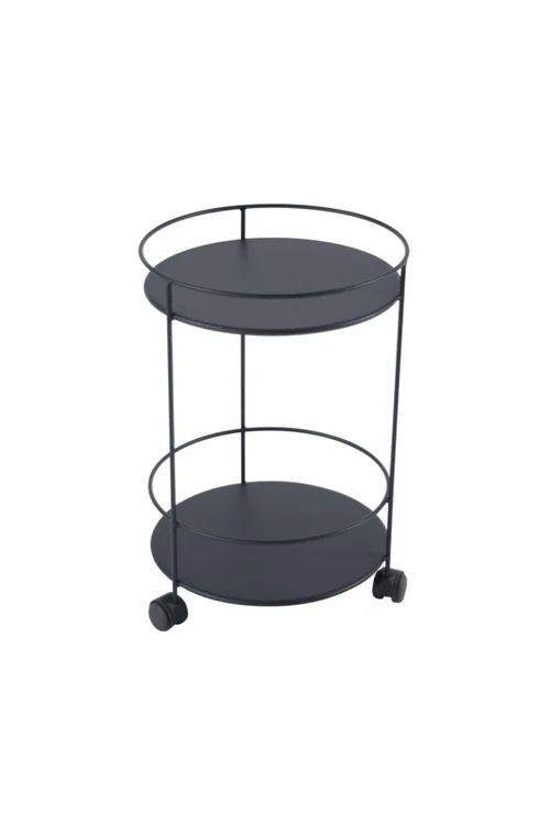 Un atout pour le jardin：Guéridon Guinguette coloris gris en acier Fermob - Ø 40 x 61 cm