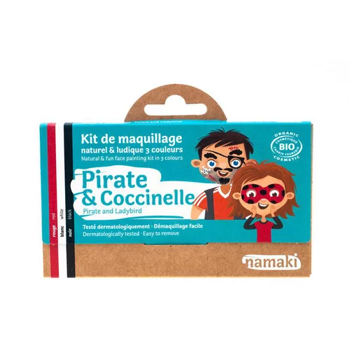 Les incontournables du jardin:Kit de maquillage enfants bio pirate et coccinelle Namaki Cosmetics - 3 couleurs