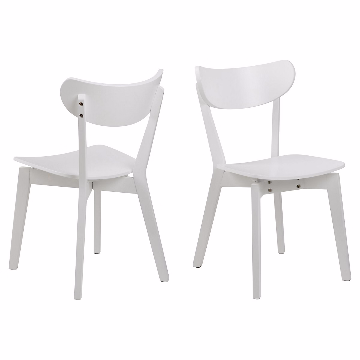 Chaises scandinaves en bois laqué (lot de 2) Blanc – LETA