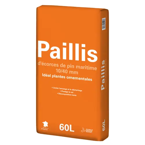 Pour enrichir votre univers jardin:Paillis d'écorces pin maritime 10/40 mm - 60 L