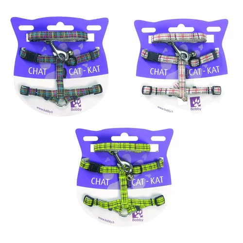Espace vert facile:Harnais + laisse pour chat Kilt marron