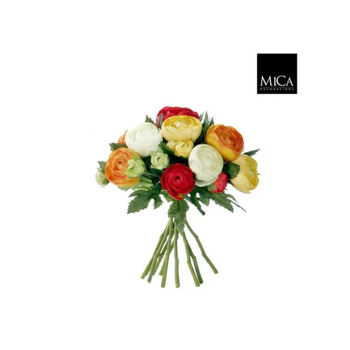 Idéal pour votre jardin：Bouquet de renoncules fleurs artificielles orange H 22 x Ø 16 cm