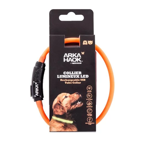 Bien pratique à l’extérieur：Collier en tube LED orange 0,7x35 cm