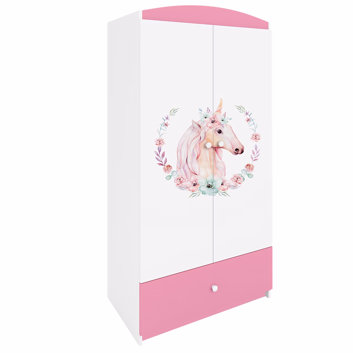Armoire penderie – Armoire pour enfants Babydreams Armoire à portes tournantes Armoire Cheval Rose clair
