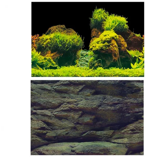 Nature pratique:Poster aquarium avec roche et plantes AQUA NOVA - modèle Rock/Plants L