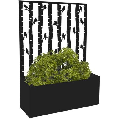 Jardinière en fer avec treillis (Motif oiseaux)