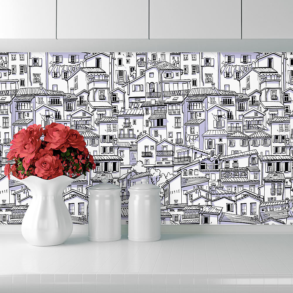 Crédence Adhésive Maisons Provençales 400 × 60 cm