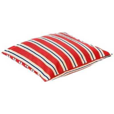 Coussin 100% coton 50 cm Faro (Rouge - blanc cassé et bleu)