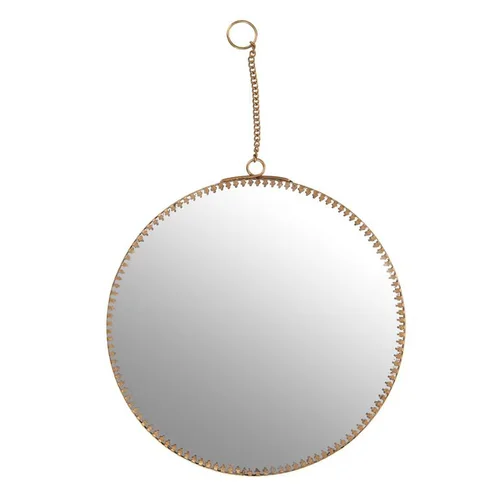 Espace vert confort：Miroir rond en métal or à suspendre Perla - Ø 20 cm