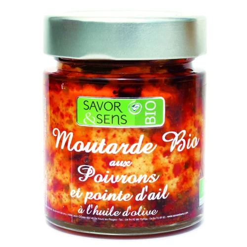 Jardin passion:Moutarde bio aux poivrons avec une pointe d'ail 130 g