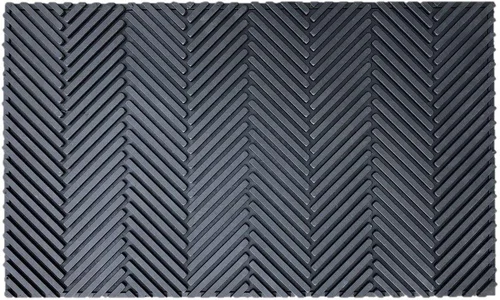 Jardin tout terrain:Grattoir en caoutchouc à chevrons anthracite Sweetsol - 75 x 45 cm