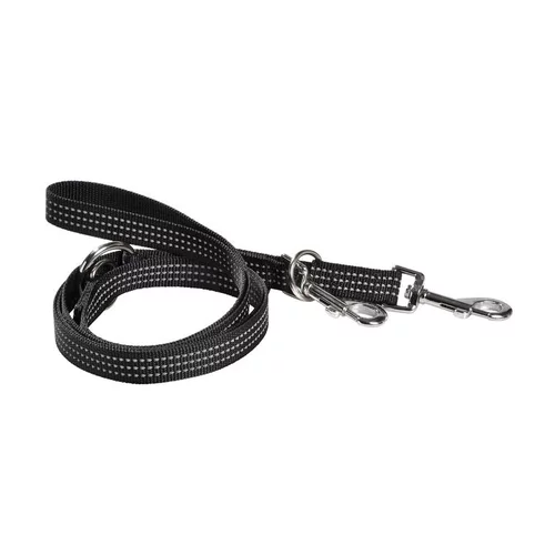 Idée nature:Laisse pour chien coloris noir en nylon tressé Bobby Safe 3 positions – Taille L