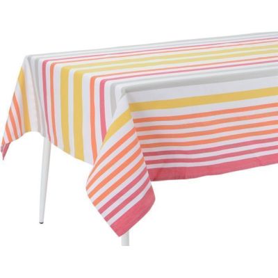 Nappe enduite à rayures multicolores (Carrée)