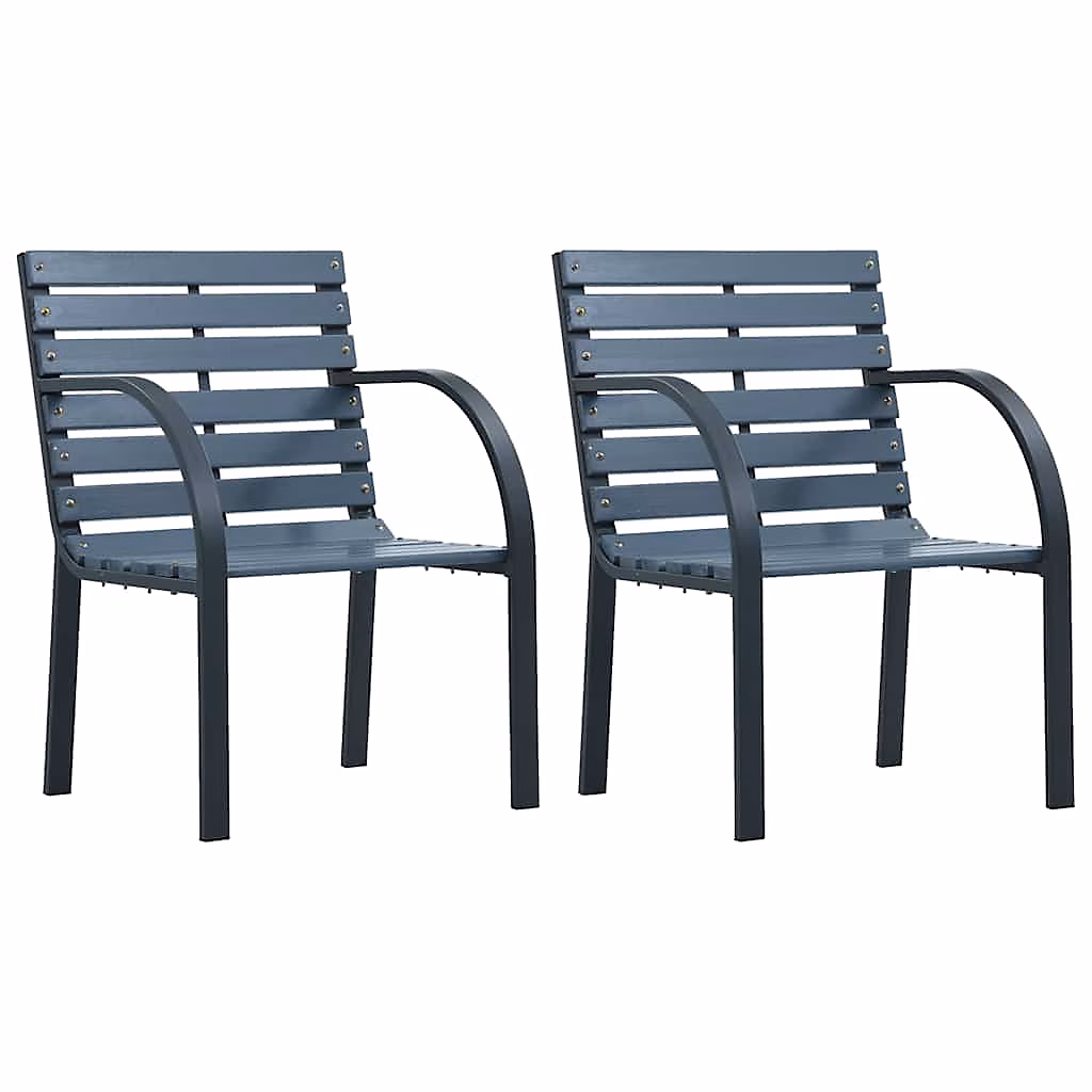 Chaises de jardin sapin massif acier enduit de poudre vidaXL – lot de 2