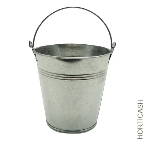 Extérieur plaisir:Seau zinc avec anse Ø10,5xH10,5 cm