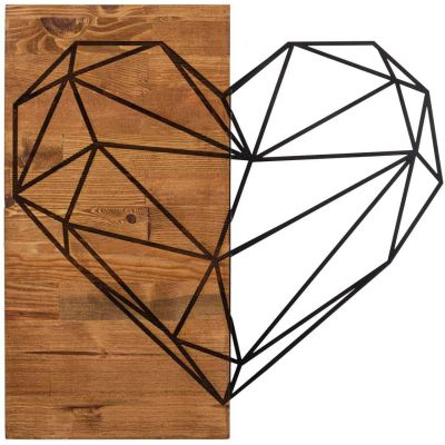 Décoration murale en bois et métal Walnut (Coeur)