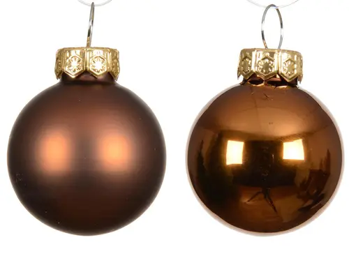 Un essentiel du jardin:Ensemble de 6 boules en verre brillant et mat espresso - Ø 8 cm