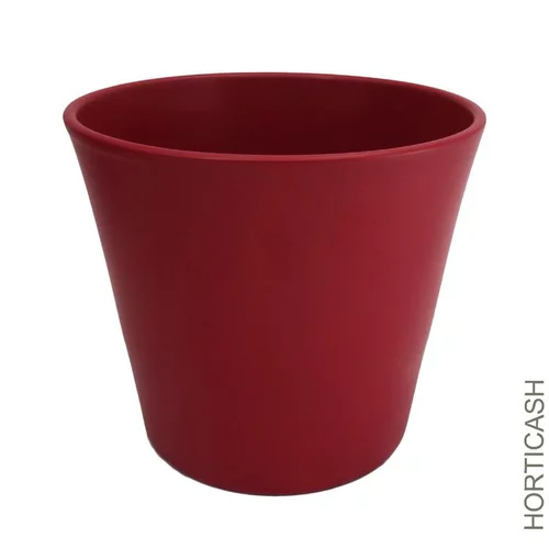 Jardin & déco:Cache-pot en céramique Fresh coloris rouge mat - Ø 26 x H 23 cm