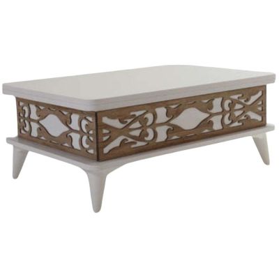 Table basse avec plateau modulable Ottowa Ada (Blanc)
