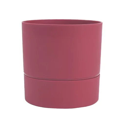 Pour mieux aménager votre jardin:Pot rond à réserve d’eau en polypropylène rose Terra Eda Aquaduo - Ø 28,5 x H 28,5 cm