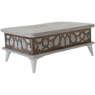 Table basse avec plateau modulable Ottowa Ada (Blanc vieilli)