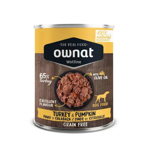 Loisirs extérieur:Aliment en boite pour chien Ownat wetline turkey & pumpkin - 400 g