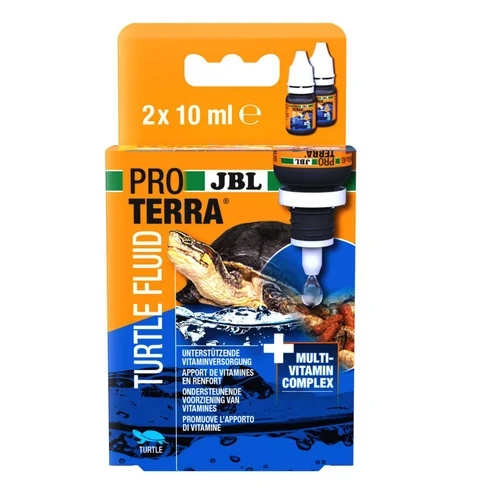 Pour compléter votre espace extérieur:Complexe vitaminé pour tortues d’eau JBL Proterra Tortoise Fluid – 2 x 10 ml