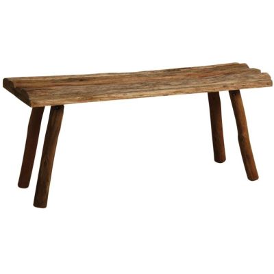 Banc rustique en chêne teinté