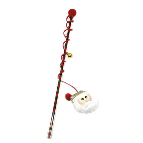 Pratique pour l’extérieur:Jouet de Noël pour chat canne à pêche peluche Bubimex - 40 cm