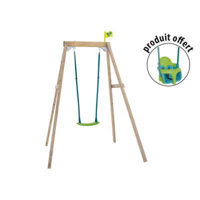 Portique en bois balançoire Forest avec siège bébé offert (1 balançoire)