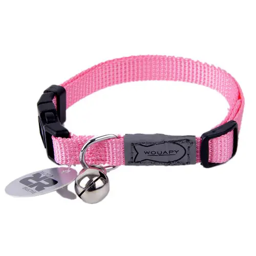 Jardin pratique:Collier pour chat en nylon coloris rose Wouapy Basic Line - Taille unique