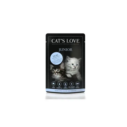Moderne jardin：Sachets repas au veau pour chat, 85 g