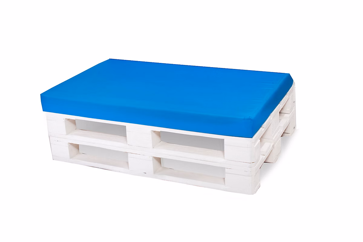 Coussin de palette 120 × 40 × 10cm assise – coussin de palette Bleu, coussin de mobilier de jardin, coussin de jardin