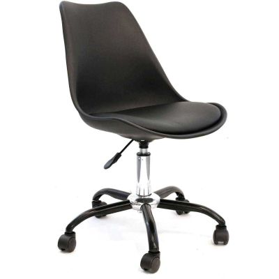Chaise de bureau à roulettes Kiruna (Noir)