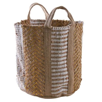 Corbeille de rangement en toile de jute épaisse