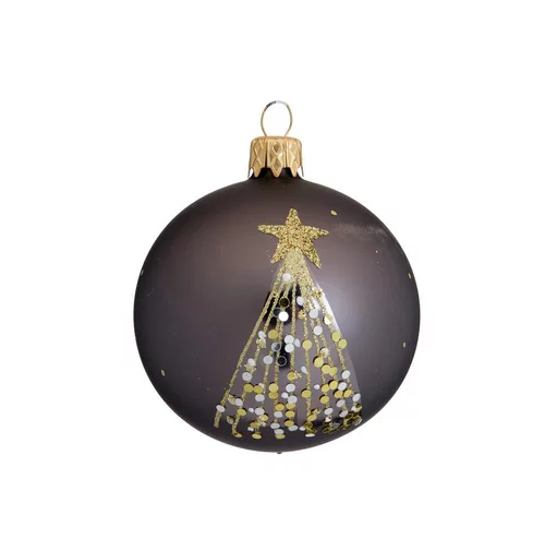 Mon jardin:Suspension boule décorative coloris gris en verre graphique - Ø 7 cm