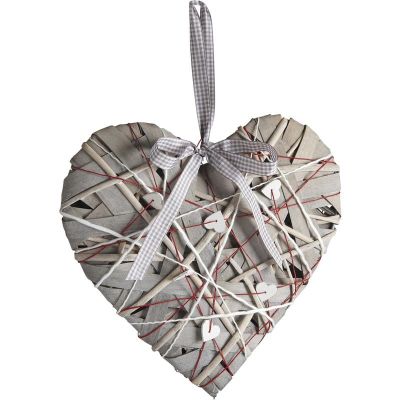 Coeur en bois à suspendre (30 cm)