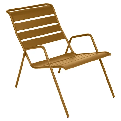 Extérieur confort:Fauteuil bas Monceau coloris marron en acier Fermob - 52 x 78 cm