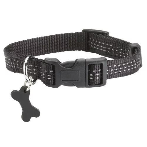 Pour un extérieur bien équipé：Collier pour chien coloris noir en nylon tressé Bobby Safe – Taille XS