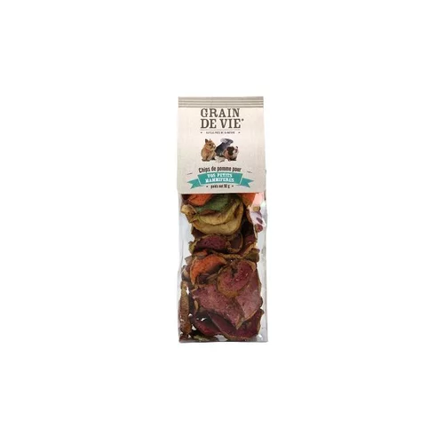 Jardin pour tous：Chips de pomme pour petits mammifères Grain de Vie - 90 g